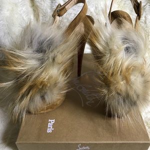 Christian Louboutin Splash Fur Platform Heels